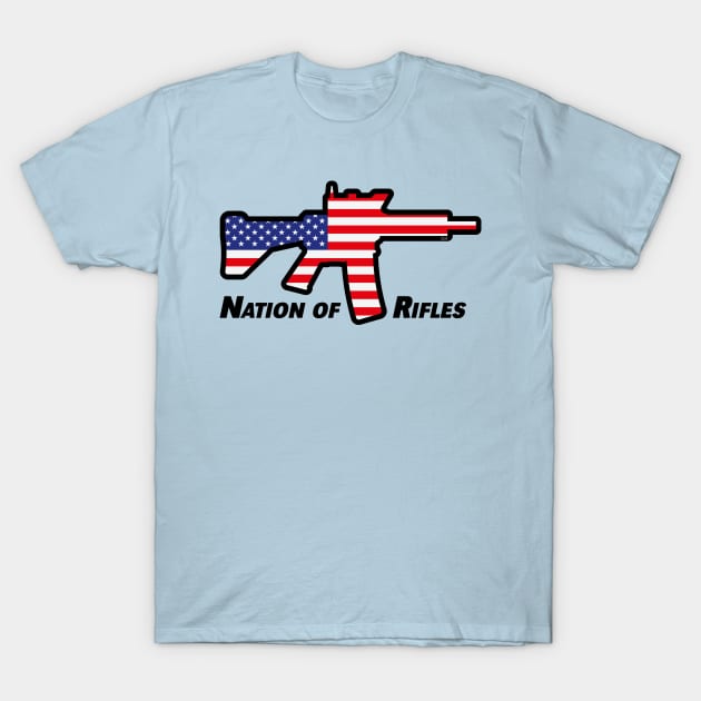 Nation Of Rifles (USA / United States Of America) T-Shirt by MrFaulbaum